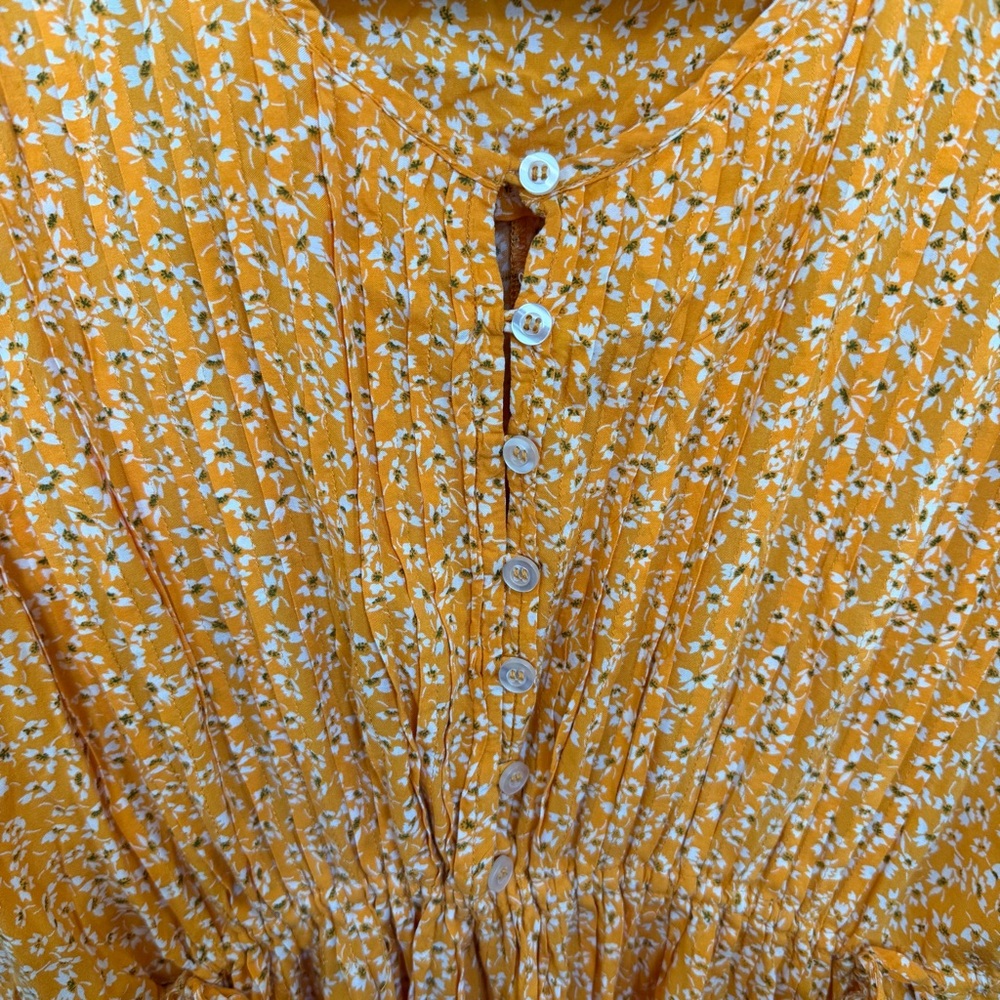 Free People One Fine Day Mini Dress in Yellow Combo - Picture 7 of 11
